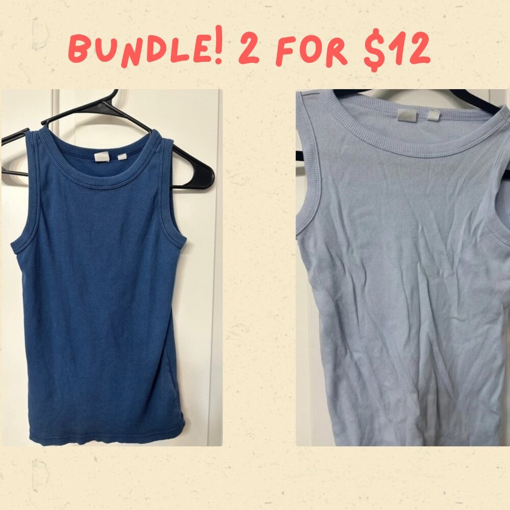 BUNDLE! Girl’s GAP Blue Fitted Tank Top x 2